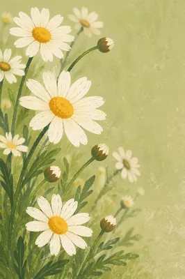 White Daisy Flowers in Quiet Garden