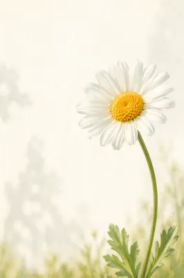 White Daisy Bloom in Minimal Garden