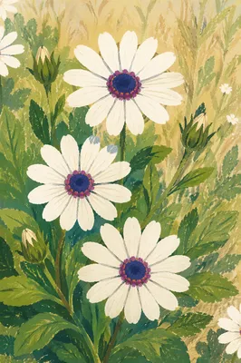 White Daisy Flowers in Simple Garden