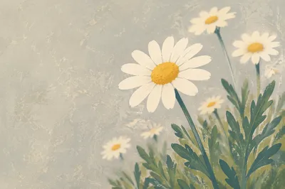 White Daisy Flowers in Quiet Garden