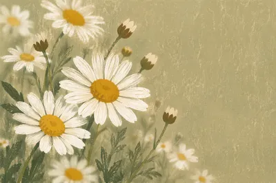 White Daisy Flowers in Quiet Garden