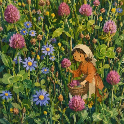Natural Wildflower Meadow Mixed Bloom Closeup