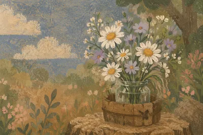 Rustic Wildflower Bouquet in Glass Jar