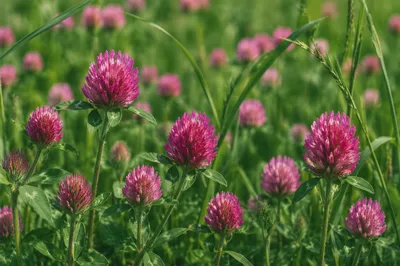 Summer Wildflower Meadow in Pink Bloom