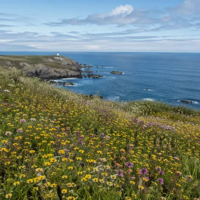 Coastal Wildflower Meadow in Morning Light