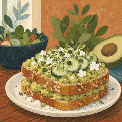 Healthy Avocado Toast Brunch Plate