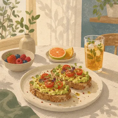 Healthy Avocado Toast Brunch Table