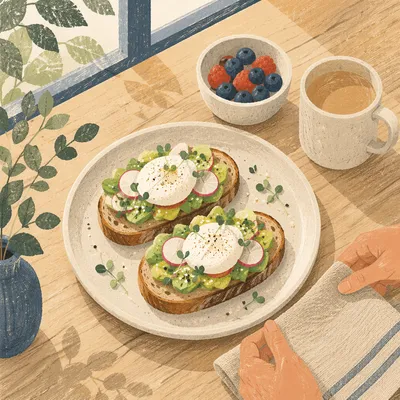 Healthy Avocado Toast Brunch Table
