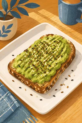Trendy Avocado Toast Healthy Brunch Plate