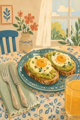 Trendy Avocado Toast Brunch with Morning Light