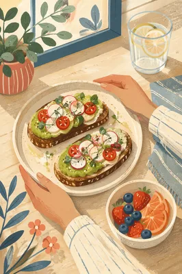 Healthy Avocado Toast Brunch Table