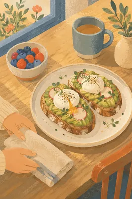 Trendy Avocado Toast Brunch With Soft Egg