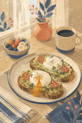 Sunlit Avocado Toast Brunch Table