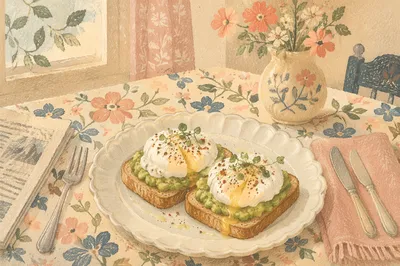 Trendy Avocado Toast Brunch with Poached Eggs