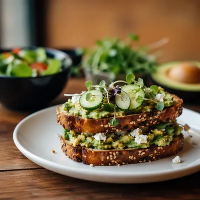 Trendy Avocado Toast Brunch Plate