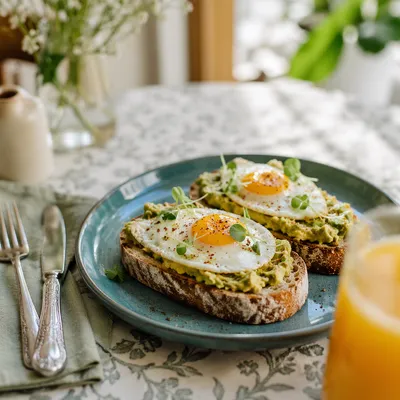 Healthy Avocado Toast Brunch with Egg