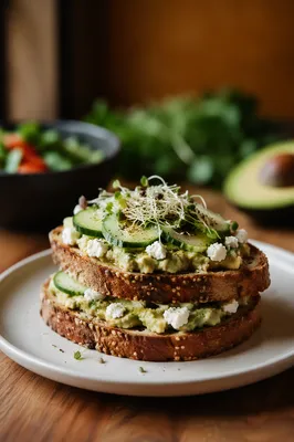 Healthy Avocado Toast Brunch Plate