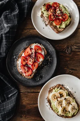 Trendy Healthy Avocado Toast Brunch Flat Lay