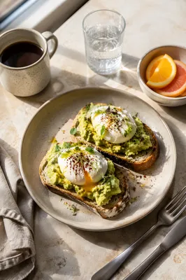 Trendy Avocado Toast Brunch at Cafe