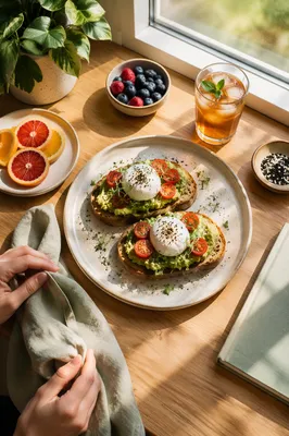 Healthy Avocado Toast Brunch Table