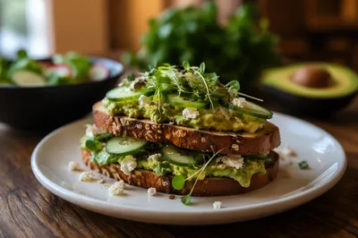 Healthy Avocado Toast Brunch Plate