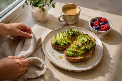 Sunlit Avocado Toast Healthy Brunch Scene