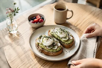 Sunlit Avocado Toast Brunch Table
