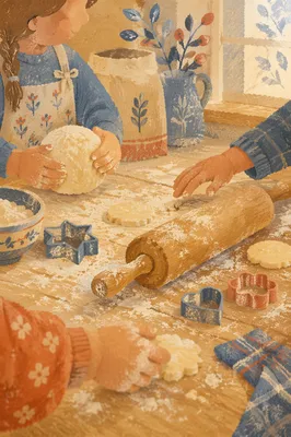Hands Preparing Cookie Dough in Kitchen