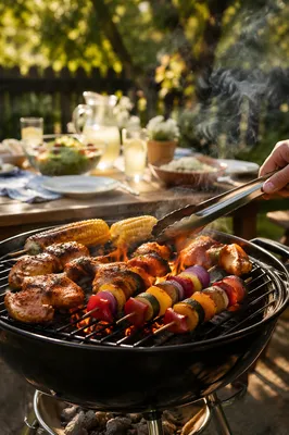 Backyard Barbecue Grill Summer Cookout Scene