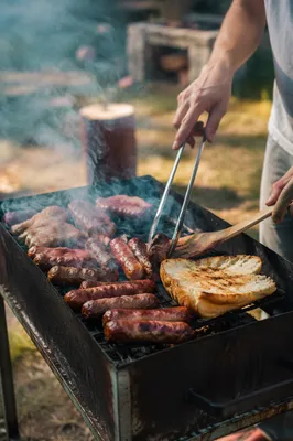 Outdoor Summer Barbecue Grill Close-Up
