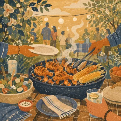 Summer Backyard Barbecue Grill Gathering