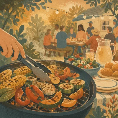 Golden Hour Backyard Barbecue Gathering