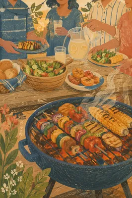 Outdoor Summer Barbecue Garden Gathering