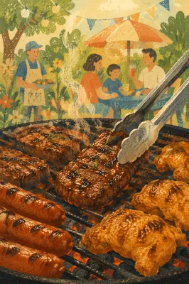 Sizzling Backyard Barbecue Grill Summer Feast