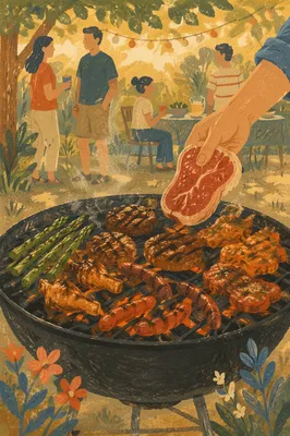 Backyard Summer Barbecue Grill Feast