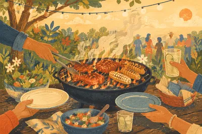 Summer Backyard Barbecue Grill Gathering