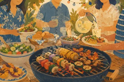 Backyard Summer Barbecue Grill Gathering