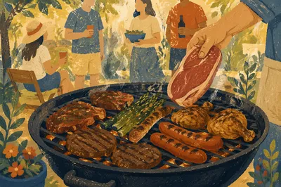 Backyard Summer Barbecue Grill Feast
