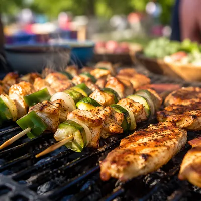 Sizzling Backyard Barbecue Skewers on Grill