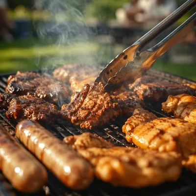 Sizzling Backyard Barbecue Grill Close-Up