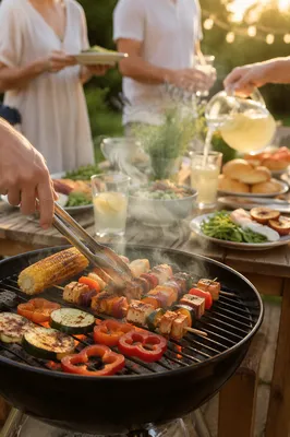 Outdoor Summer Barbecue Grill Garden Gathering