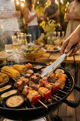 Golden Hour Backyard Barbecue Grill Feast