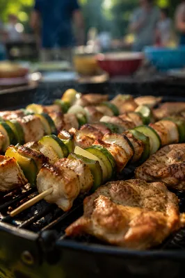 Sizzling Barbecue Skewers at Summer Cookout