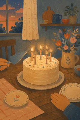 Cozy Birthday Cake Candlelight Celebration