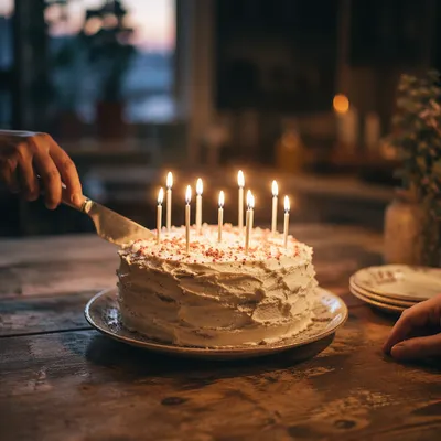 Cozy Birthday Cake Candlelight Celebration