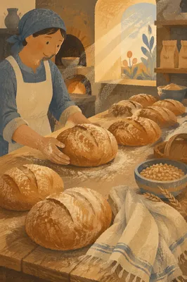 Fresh Artisan Loaves at Dawn