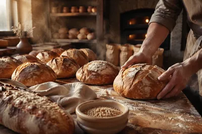 Fresh Artisan Bread at Dawn