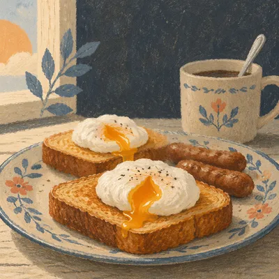 Cozy Morning Breakfast with Eggs and Toast
