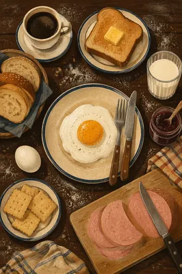 Cozy Morning Breakfast Table Flat Lay