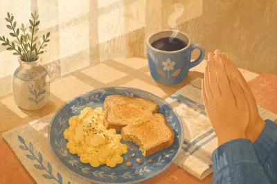 Thankful Morning Breakfast Prayer Table